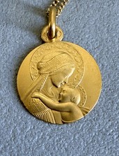 Collier - Chaine et médaille or massif 18 carats - Douce mère - catholique