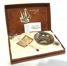 Vintage Ancien coffret à vin Galion's club thermomètre verre embout nickel 