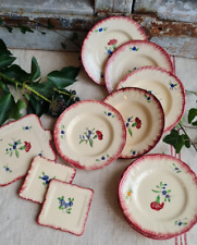 ANCIENNE DINETTE ASSIETTES LONGCHAMP PLATEAUX ENFANTS POUPEE JUMEAU