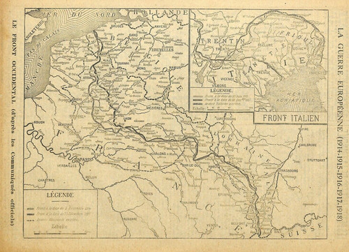 Guerre carte du front - 14-18, /