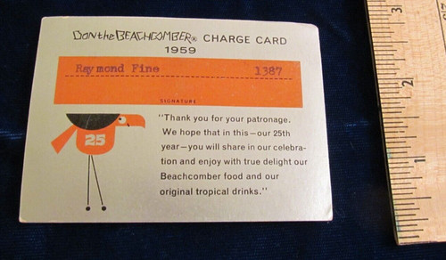 Rare tiki credit charge card - tiki,