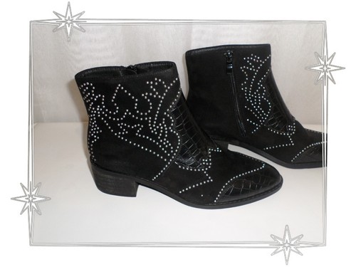Bottines santiag noires - bottines,