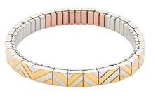 ENERGETIX Bracelet souple bicolore avec motif graphique Taille L bijoux /EBRA