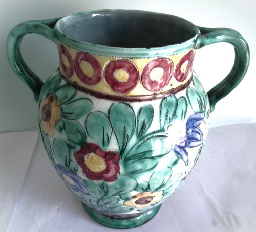 Vase faïence multicolore