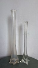 Couple De Vases En Verre De MURANO À Long Pied Vintage