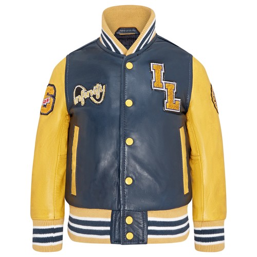 Enfants bleu bomber veste cuir - bleu,