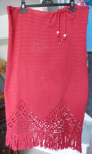 JUPE LONGUE CROCHET COTON ROSE FUCHSIA - NEUVE