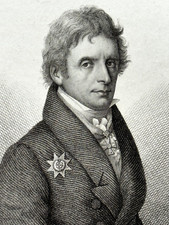 Gravure originale XIXème portrait personnalité Karl Ferdinand von Nagler