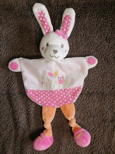 Doudou lapin plat rose - , et