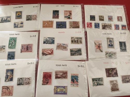 Lot anciens timbres monde - , vrac