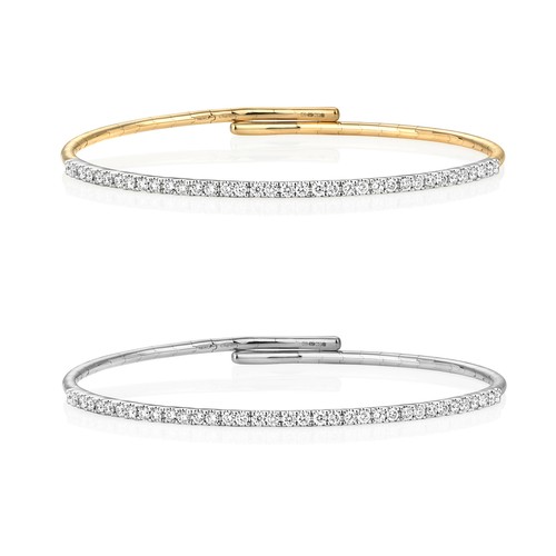 Jonc femme blanc jaune 18 - jonc, or