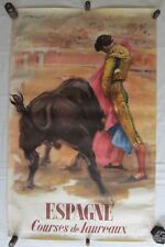 TB Affiche originale ESPAGNE Tourisme Courses de Taureaux signée REUS - 100 x 62