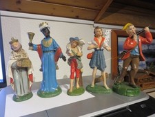 Lot de 5 grand santons en plastique Italy hauteur max. 20 cm