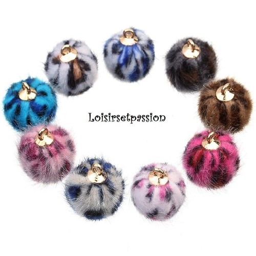 Breloque pendentif pompon - x2, pendentif,