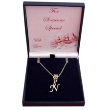 Collier Avec Argent Initiale / Lettre pour Femmes, Filles, Cadeau Fille, Nièce