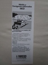 7/1987 PUB NICO PYROTECHNIK TRITTAU PYROTECHNICS FUMIGENE ORIGINAL SPANISH AD