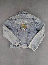 Veste Jean Print Vintage Y2K Wrangler Femme M Bleu Lightwash