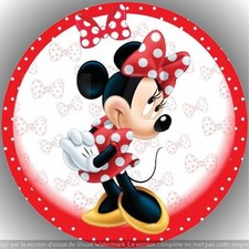 Minnie.  Décoration de gâteau comestible , Azyme , disque diamètre 20cm.