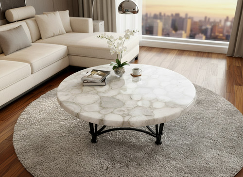 Artisan white agate - artisan, round
