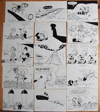 Lot de 15 cartes postales humoristiques - Dessins de presse de Delestre - 1979