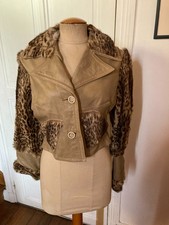 veste recyclée en cuir et vraie fourrure