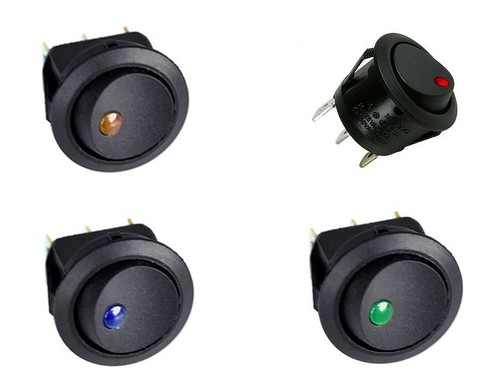 Interrupteur rond led 12v - rond, à