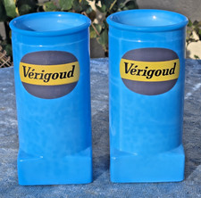 2 Jolies porte pailles publicitaires Vérigoud  en opaline signés MAGNIER BLANGY