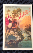 AFFICHE  ANCIENNE  CHEMINS DE FER  P.I.M ALGÉRIE -VOYAGE CIRCULAIRES-