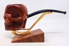Belle pipe en bruyère et ébonite Forme de Crane sculpté - Jamais utilisée