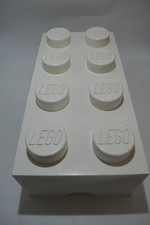 Lego Brique blanche boite de rangement empilable 50 X 18 X 25  cms coffre a joue