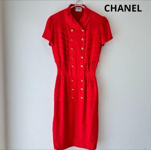 Robe soie chanel boutons - en,