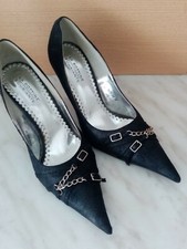 ESCARPINS DE SOIREE HAUT TALON  39 BOUT POINTU CHAINETTE  BOTTINE SOURIANTE