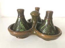 Mini tajine triple porte épices marocain en terre cuite
