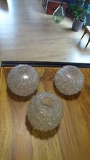 LUMINAIRE LOT 3 GLOBE APPLIQUE SUSPENSION LAMPE ANNEES 60 DIAMANT TAILLE LUSTRE