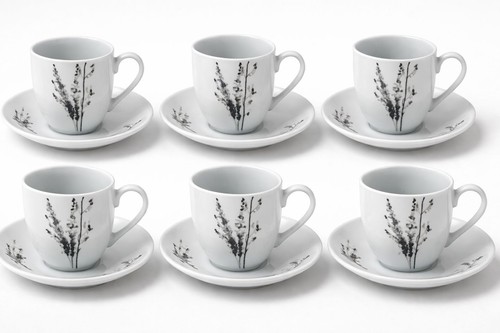 Set tasses café - 6, avec