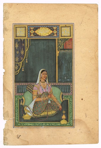 Miniature portrait moghol - portrait, de