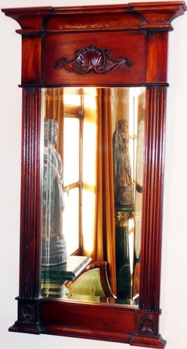 Miroir mural colonnes bois - mural,
