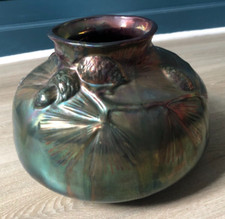 Gros Vase Céramique Irisée Iridescent signé Montiéres