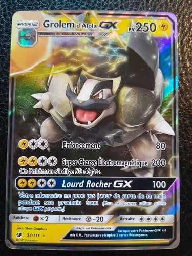 Carte pokémon grolem - carte,