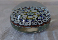 presse papier "sulfure"  millefiori TRANSEXIM Verrerie d'Art, fait à la main