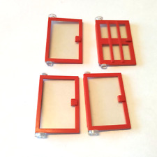 VINTAGE pièces lego lot  4 portes   rouge  en l état