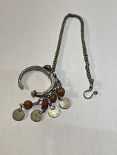 Ancien Bijoux Berbère en Argent - Boucle D'oreille avec Chaine? (L44)