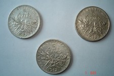 5 Francs Argent 1962 lot de 3