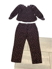 Ensemble Fleuri Chemisier Taille M Et Pantalon T40. Neuf