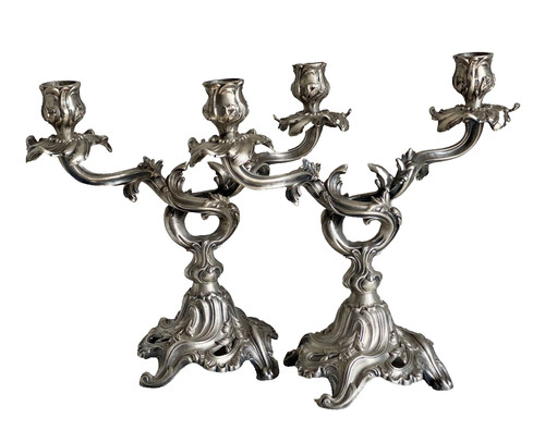 Paire chandeliers rocaille - paire,