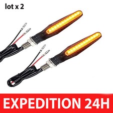 Paire clignotants moto 12 LED Ambre Indicateur Scooter Quad 12V Universel