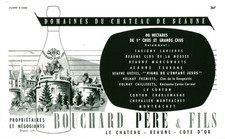 Publicité ancienne vins domaines Château de Beaune Bouchard  1954 issue magazine