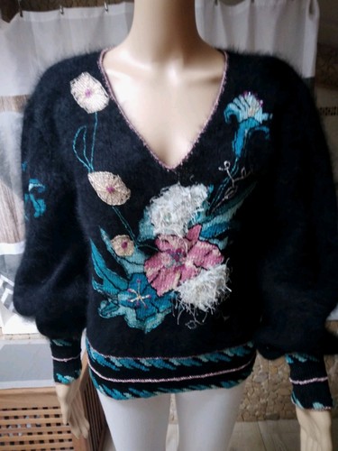 Magnifique pull angora - , noir