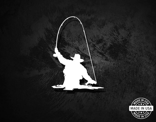 Fly fishing angler silhouette - fly,