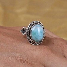 AAA+ Bleu Larimar Bague 925